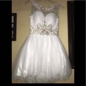 White with silver gems quinceañera